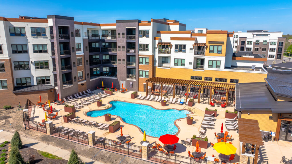 A computer-generated rendering of the Resident Club complex.